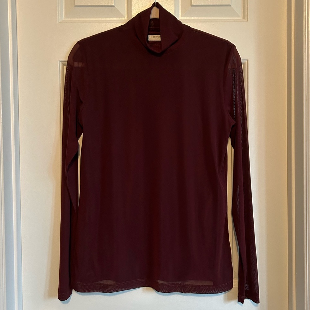 SIMONS Contemporaine Burgundy Blouse Size M NWT